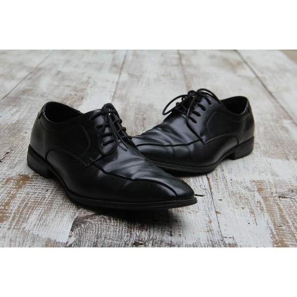 ALFANI Men Sz 12 Black Oxford Lace-Up Dress Shoes - Picture 3 of 7